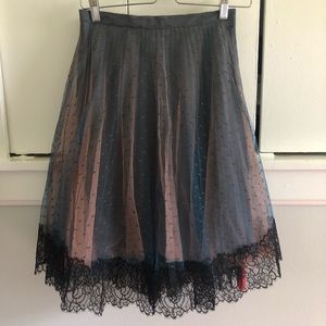 RED Valentino lace-trimmed point d'esprit skirt